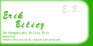 erik bilicz business card